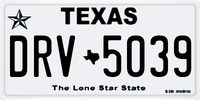 TX license plate DRV5039