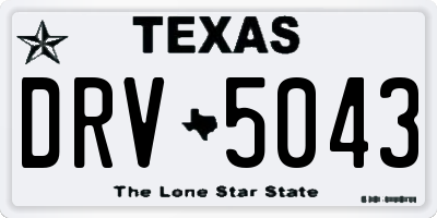 TX license plate DRV5043