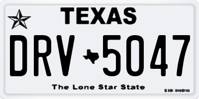 TX license plate DRV5047