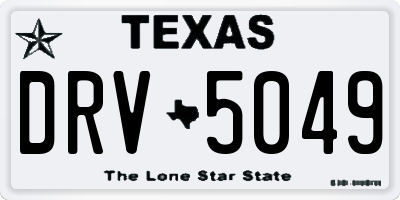 TX license plate DRV5049