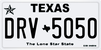 TX license plate DRV5050