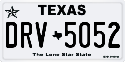 TX license plate DRV5052