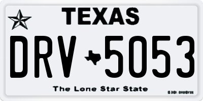 TX license plate DRV5053