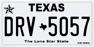 TX license plate DRV5057