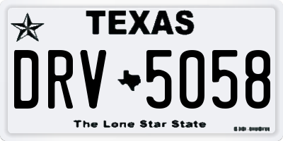 TX license plate DRV5058