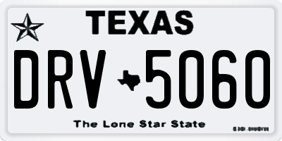 TX license plate DRV5060