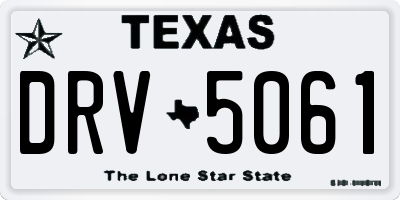 TX license plate DRV5061