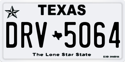 TX license plate DRV5064