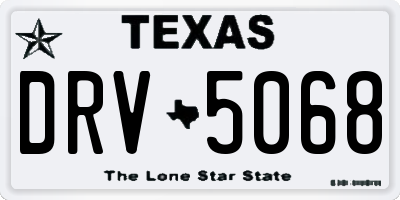 TX license plate DRV5068