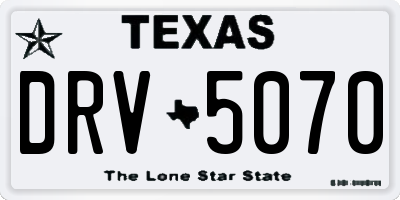 TX license plate DRV5070