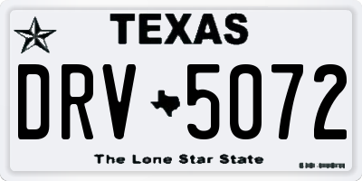 TX license plate DRV5072