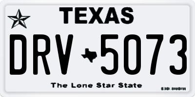 TX license plate DRV5073