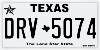 TX license plate DRV5074