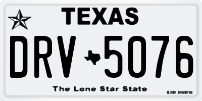 TX license plate DRV5076