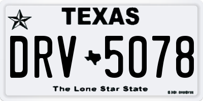 TX license plate DRV5078