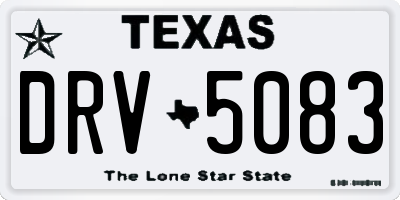 TX license plate DRV5083