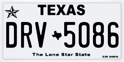 TX license plate DRV5086