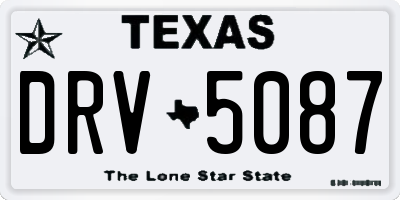 TX license plate DRV5087