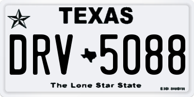 TX license plate DRV5088