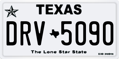 TX license plate DRV5090
