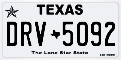 TX license plate DRV5092