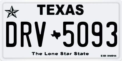 TX license plate DRV5093