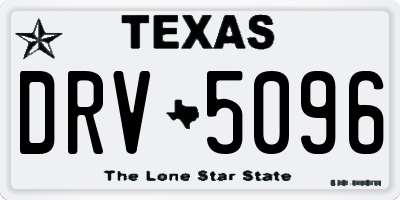 TX license plate DRV5096