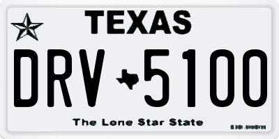 TX license plate DRV5100