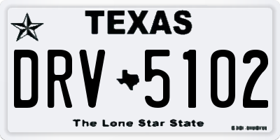 TX license plate DRV5102