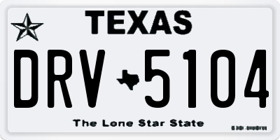 TX license plate DRV5104