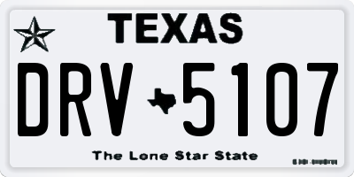 TX license plate DRV5107