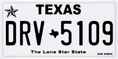 TX license plate DRV5109