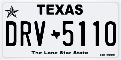 TX license plate DRV5110