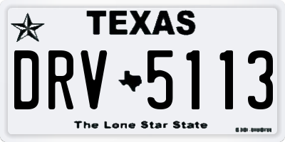 TX license plate DRV5113