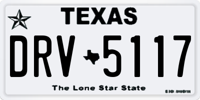 TX license plate DRV5117