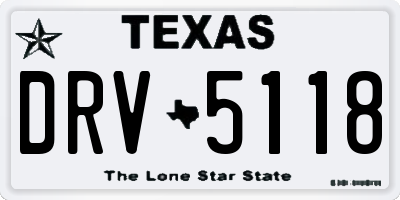 TX license plate DRV5118