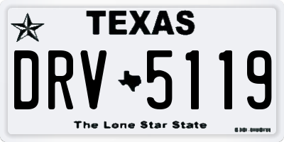 TX license plate DRV5119