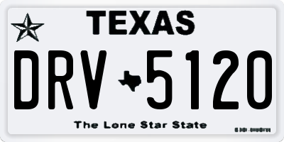 TX license plate DRV5120