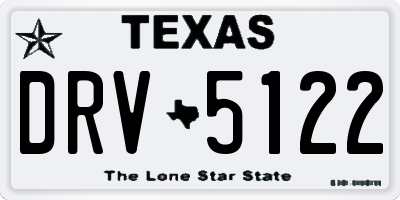 TX license plate DRV5122