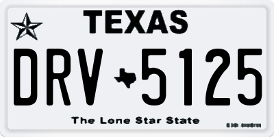 TX license plate DRV5125