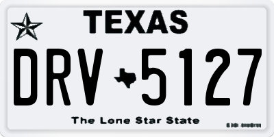 TX license plate DRV5127