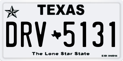 TX license plate DRV5131