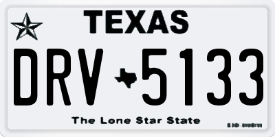 TX license plate DRV5133