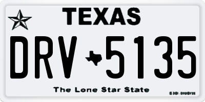 TX license plate DRV5135