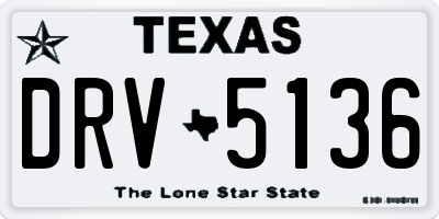 TX license plate DRV5136