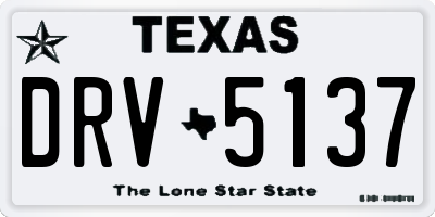 TX license plate DRV5137