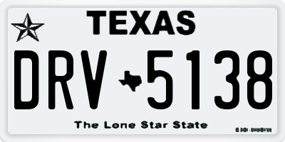 TX license plate DRV5138