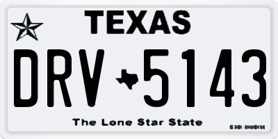 TX license plate DRV5143