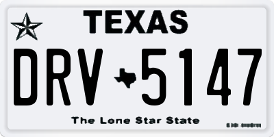 TX license plate DRV5147