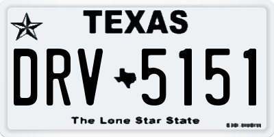 TX license plate DRV5151